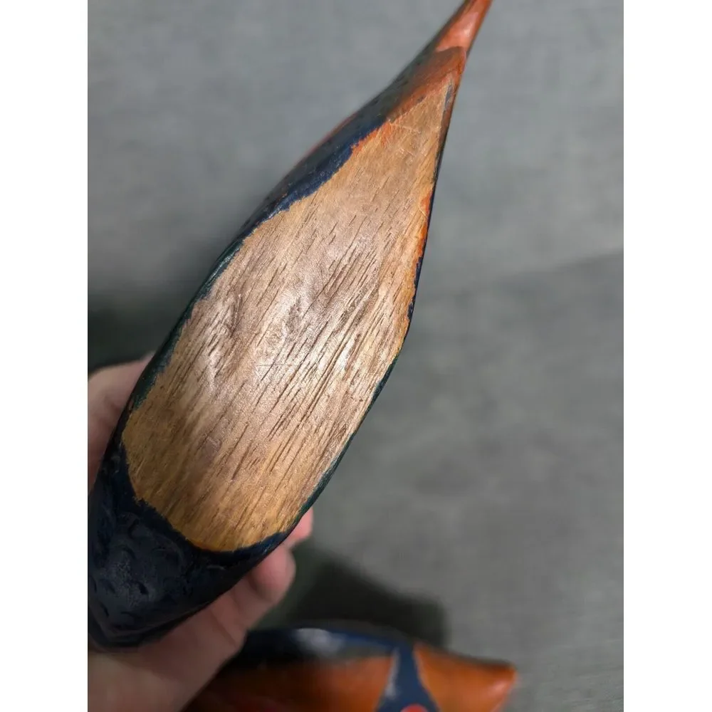 Pair‎ Of Hand Carved Wooden Fish Figures 10